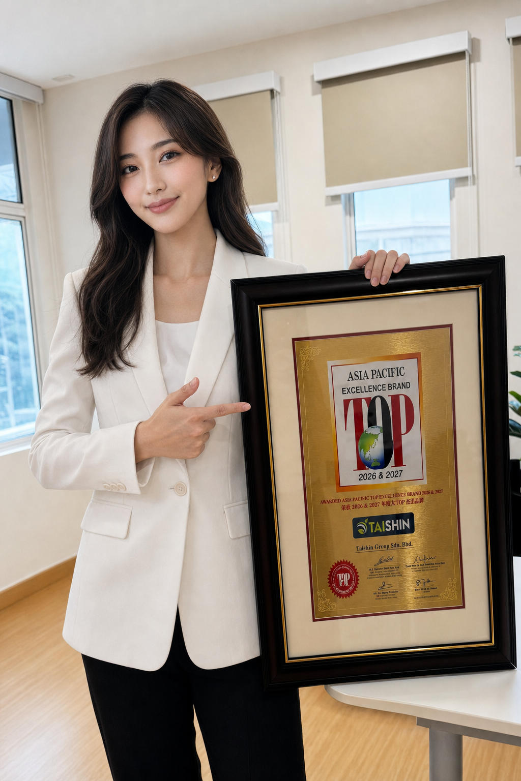 Cathy with Asia Pacific Excellence Brand TOP 2026 & 2027 award