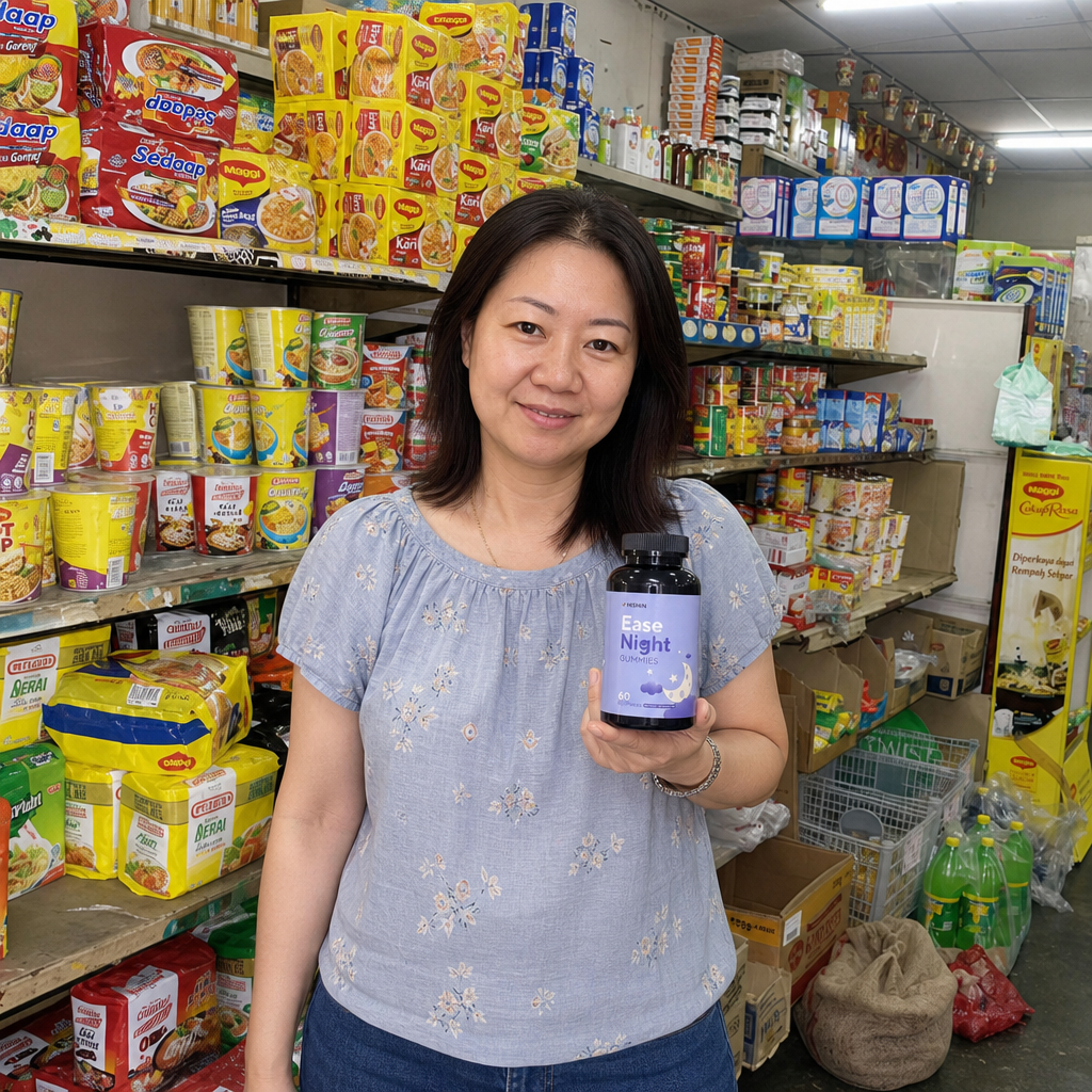 Lim Mei Ling with EaseNight Gummies