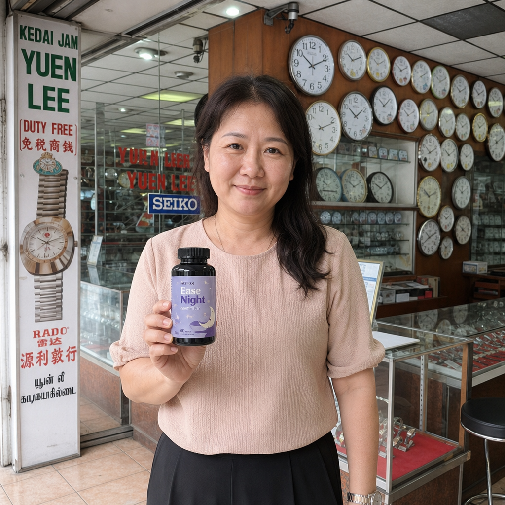 Chong Hui Min with EaseNight Gummies