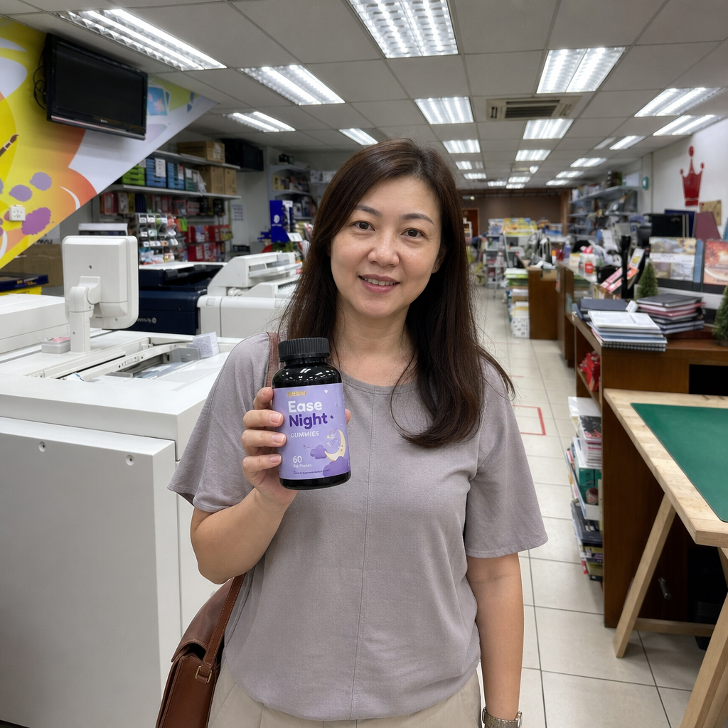Tan Pei Shan with EaseNight Gummies